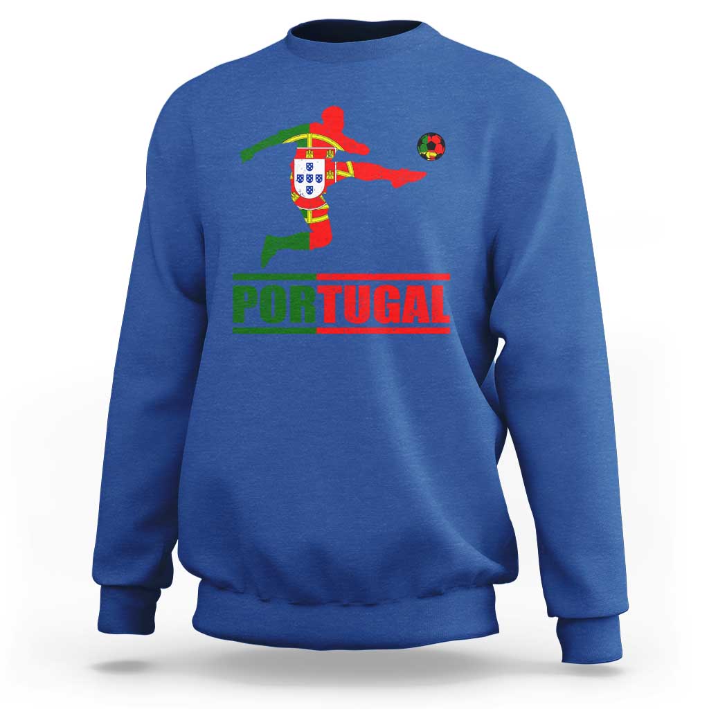 Portugal Soccer Sweatshirt Portuguese Flag Futebol Football Player - Wonder Print Shop