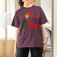 Portugal Soccer T Shirt For Women Portuguese Flag Futebol Football Player - Wonder Print Shop
