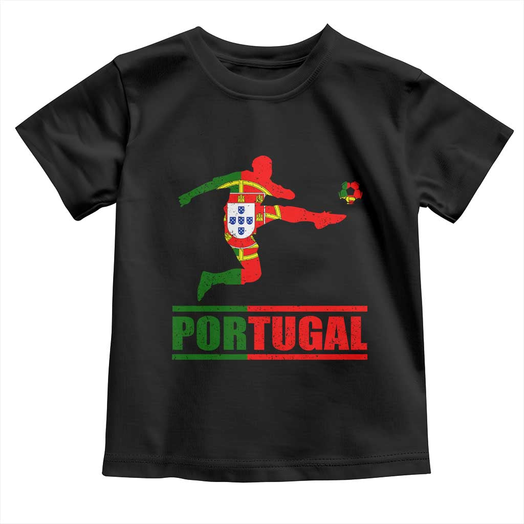 Portugal Soccer Toddler T Shirt Portuguese Flag Futebol Football Player - Wonder Print Shop