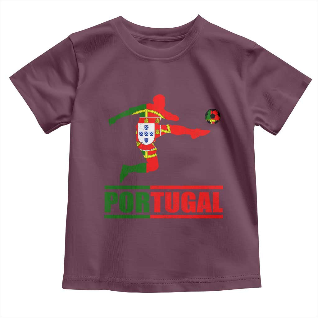 Portugal Soccer Toddler T Shirt Portuguese Flag Futebol Football Player - Wonder Print Shop