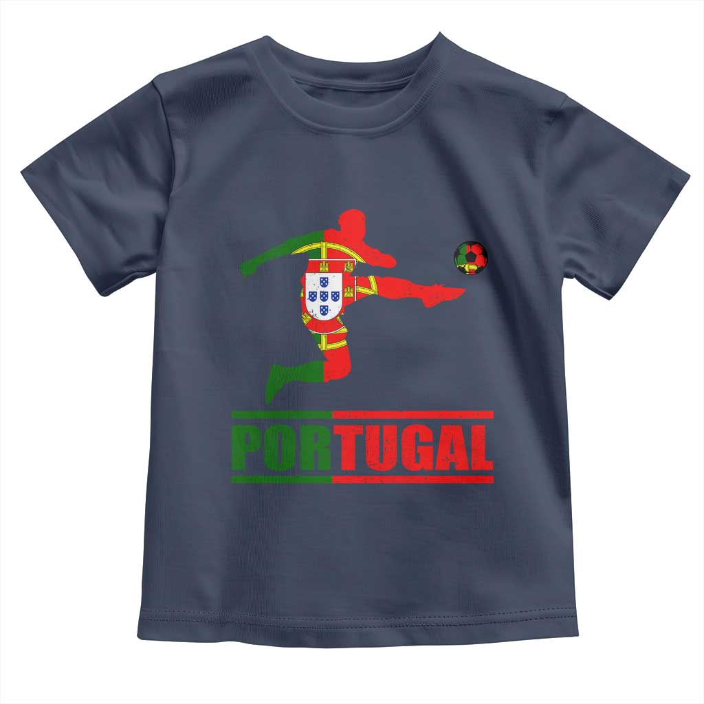 Portugal Soccer Toddler T Shirt Portuguese Flag Futebol Football Player - Wonder Print Shop