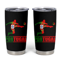 Portugal Soccer Tumbler Cup Portuguese Flag Futebol Football Player - Wonder Print Shop