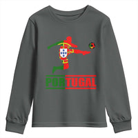 Portugal Soccer Youth Sweatshirt Portuguese Flag Futebol Football Player - Wonder Print Shop