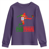 Portugal Soccer Youth Sweatshirt Portuguese Flag Futebol Football Player - Wonder Print Shop