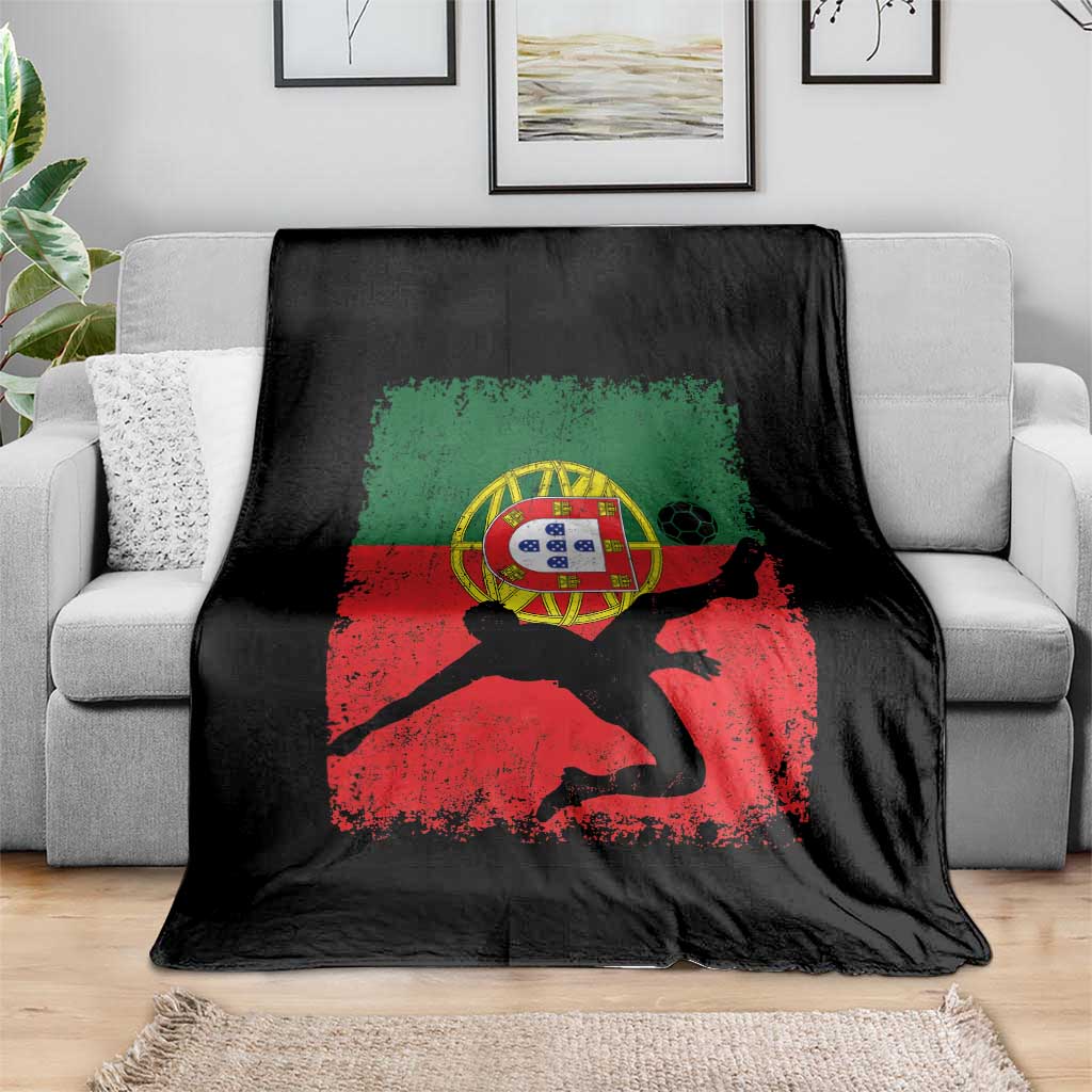 Portugal Soccer Throw Blanket Portuguese Flag Futebol Football Fan - Wonder Print Shop