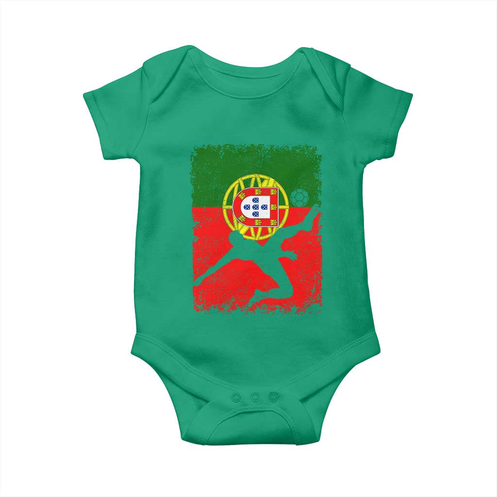 Portugal Soccer Baby Onesie Portuguese Flag Futebol Football Fan - Wonder Print Shop