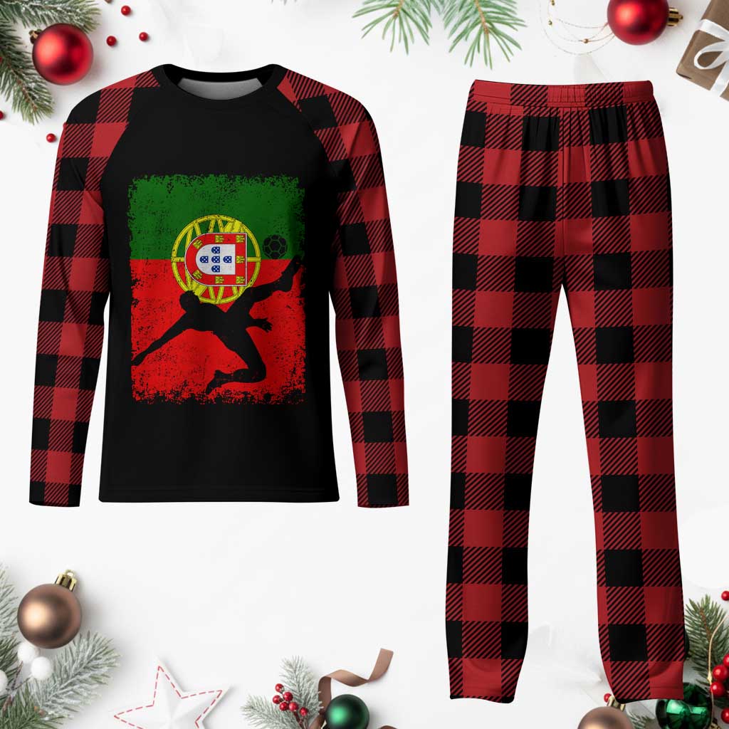 Portugal Soccer Plaid Pajama Set Portuguese Flag Futebol Football Fan - Wonder Print Shop