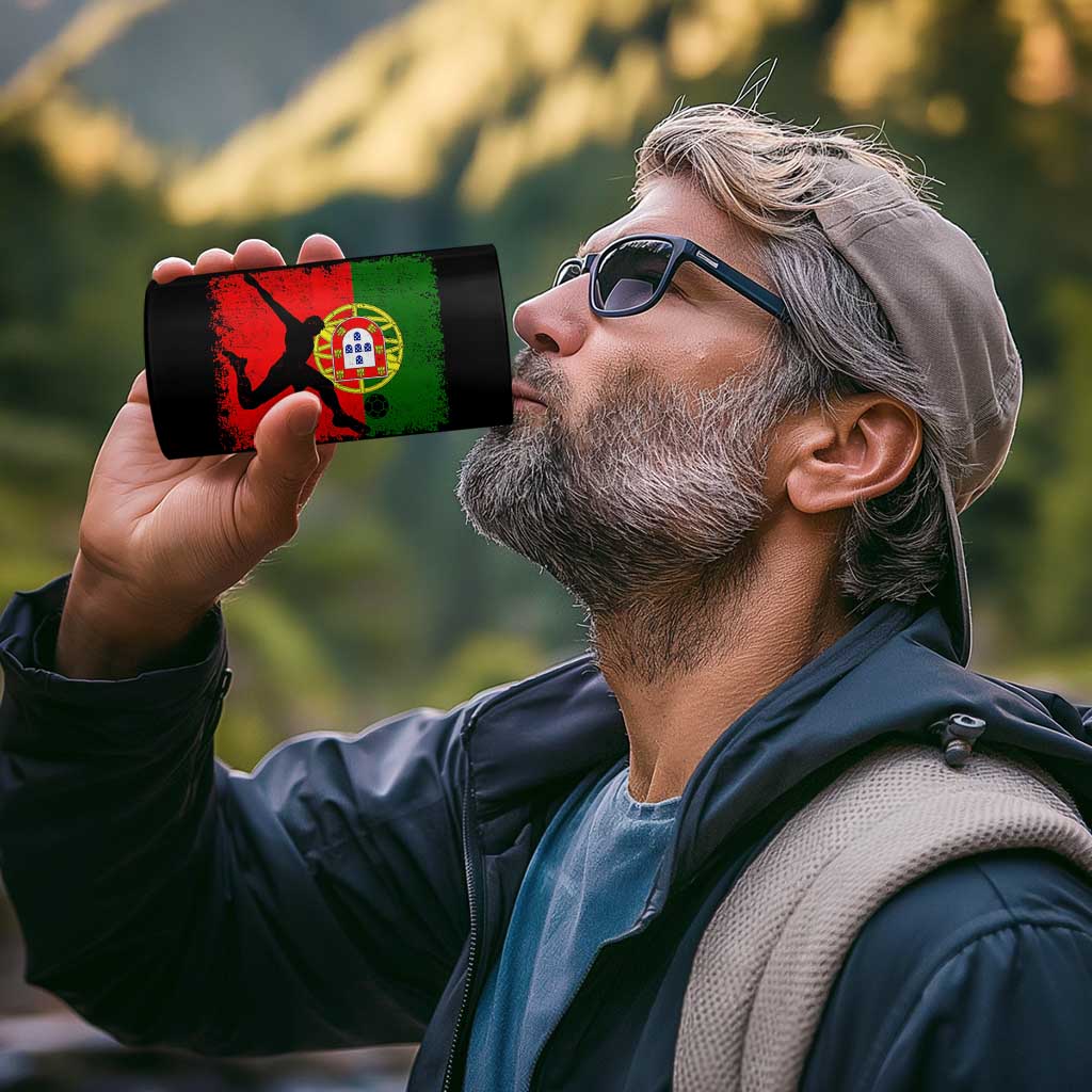 Portugal Soccer 4 in 1 Can Cooler Tumbler Portuguese Flag Futebol Football Fan - Wonder Print Shop