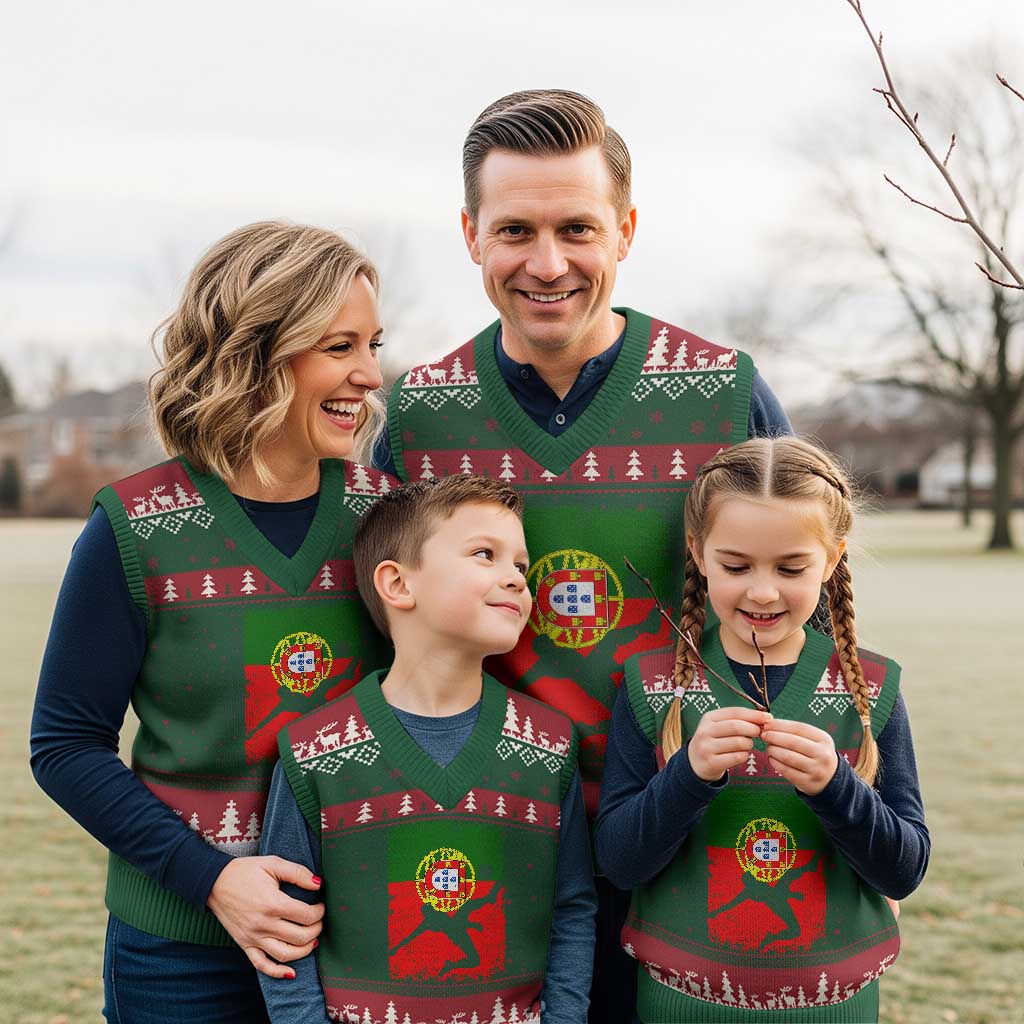 Portugal Soccer V-Neck Knit Sweater Vest Portuguese Flag Futebol Football Fan - Wonder Print Shop