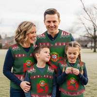 Portugal Soccer V-Neck Knit Sweater Vest Portuguese Flag Futebol Football Fan - Wonder Print Shop