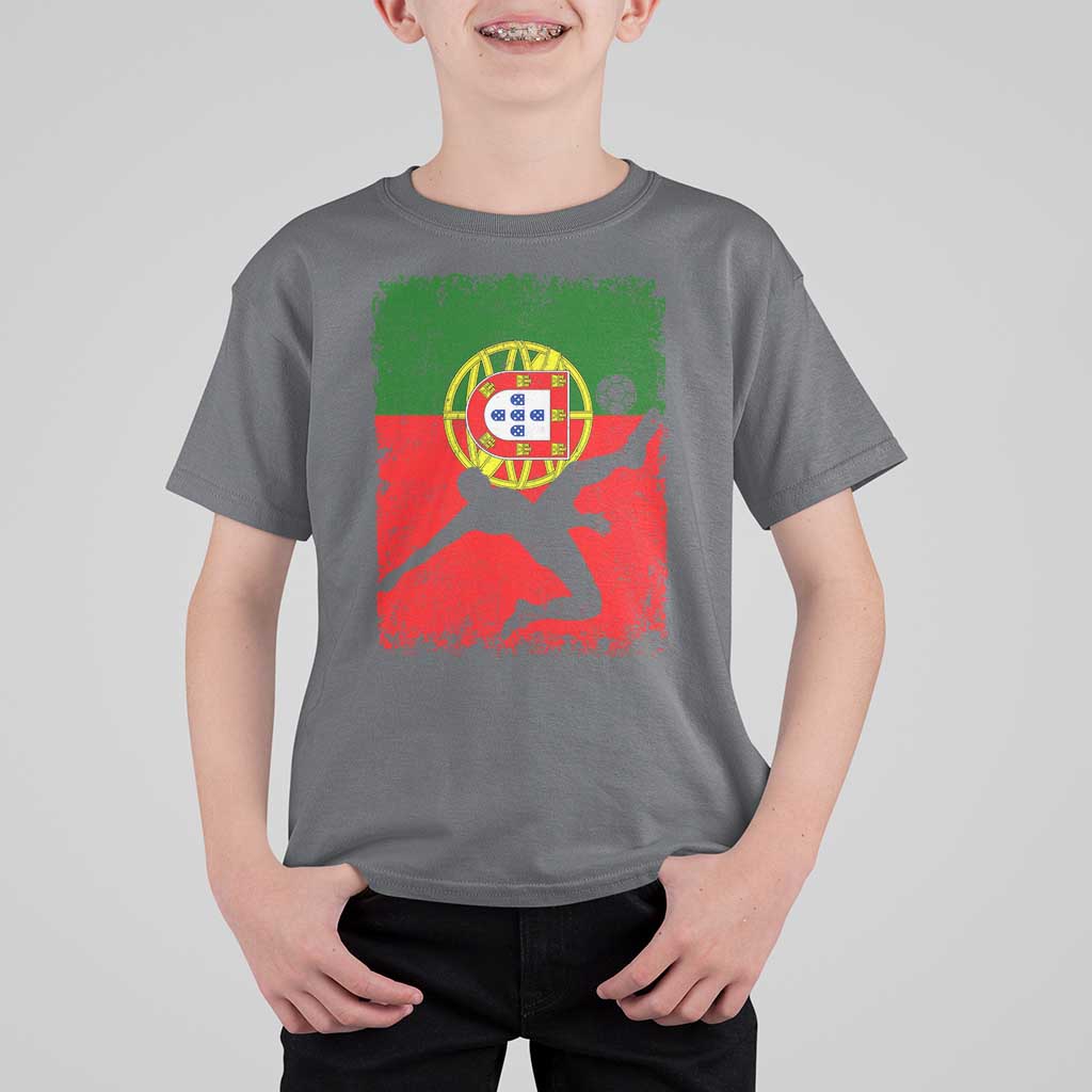 Portugal Soccer T Shirt For Kid Portuguese Flag Futebol Football Fan - Wonder Print Shop