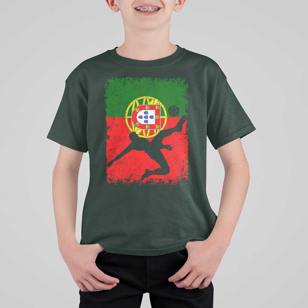 Portugal Soccer T Shirt For Kid Portuguese Flag Futebol Football Fan - Wonder Print Shop