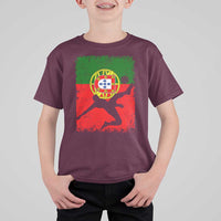 Portugal Soccer T Shirt For Kid Portuguese Flag Futebol Football Fan - Wonder Print Shop