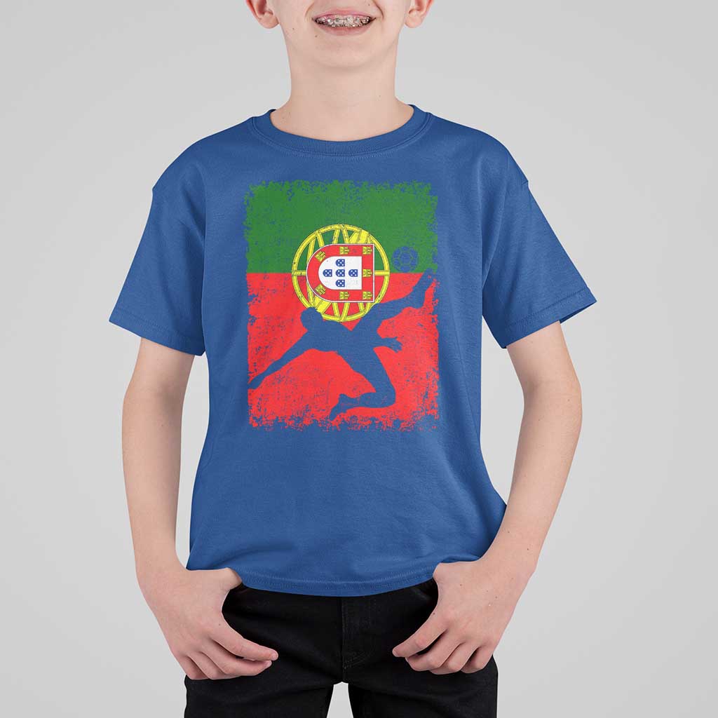 Portugal Soccer T Shirt For Kid Portuguese Flag Futebol Football Fan - Wonder Print Shop