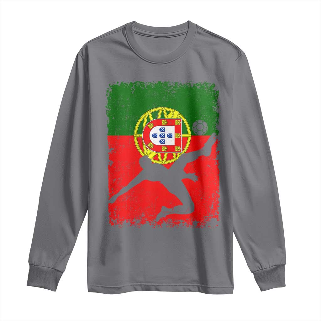 Portugal Soccer Long Sleeve Shirt Portuguese Flag Futebol Football Fan - Wonder Print Shop