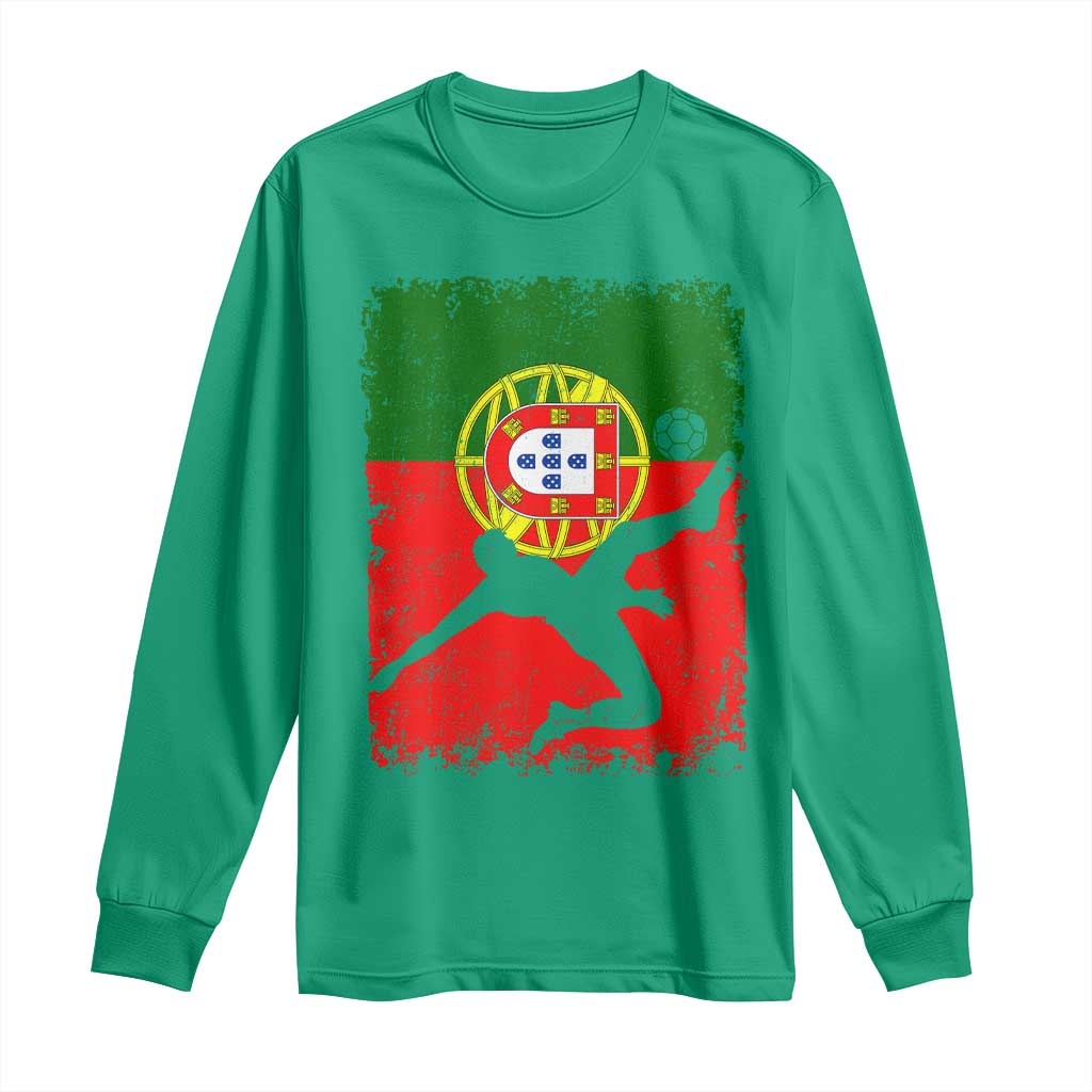 Portugal Soccer Long Sleeve Shirt Portuguese Flag Futebol Football Fan - Wonder Print Shop