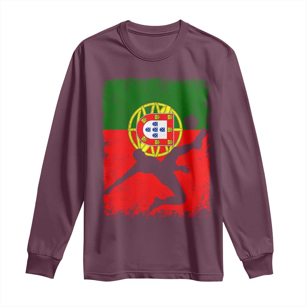 Portugal Soccer Long Sleeve Shirt Portuguese Flag Futebol Football Fan - Wonder Print Shop
