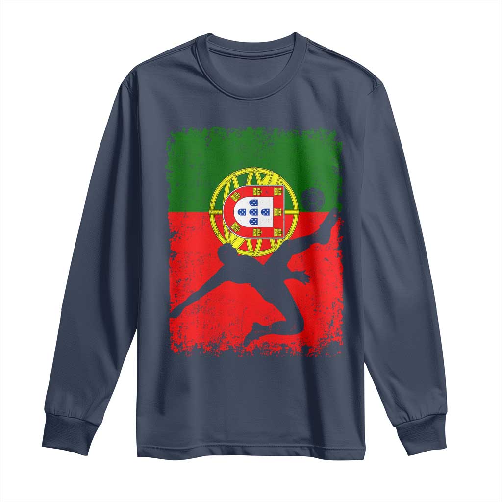 Portugal Soccer Long Sleeve Shirt Portuguese Flag Futebol Football Fan - Wonder Print Shop