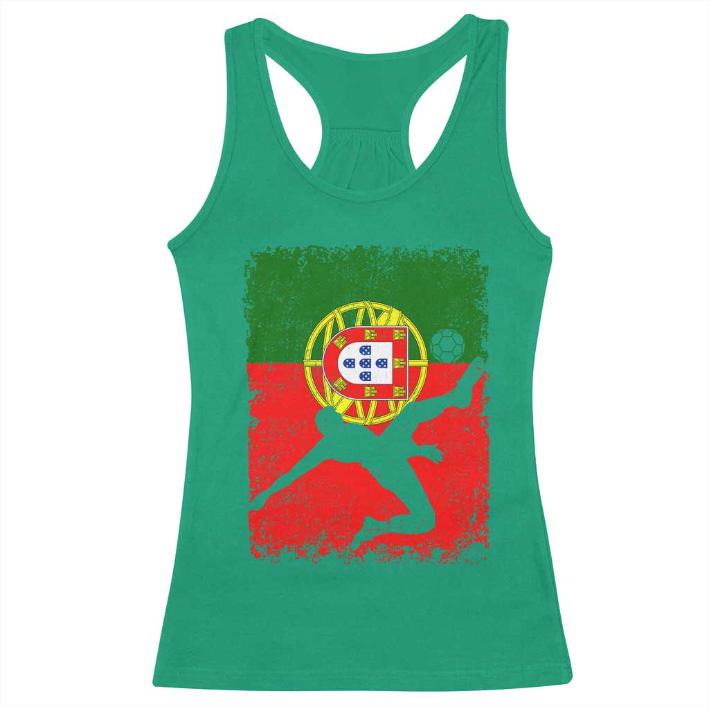 Portugal Soccer Racerback Tank Top Portuguese Flag Futebol Football Fan - Wonder Print Shop