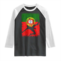 Portugal Soccer Raglan Shirt Portuguese Flag Futebol Football Fan - Wonder Print Shop