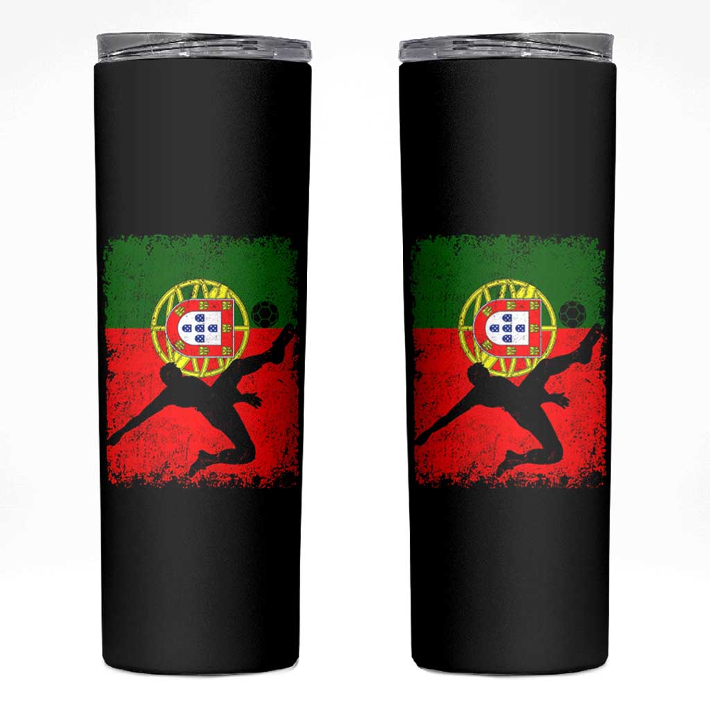 Portugal Soccer Skinny Tumbler Portuguese Flag Futebol Football Fan - Wonder Print Shop