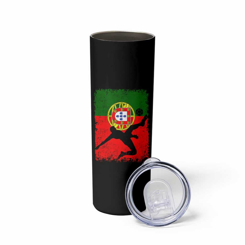 Portugal Soccer Skinny Tumbler Portuguese Flag Futebol Football Fan - Wonder Print Shop
