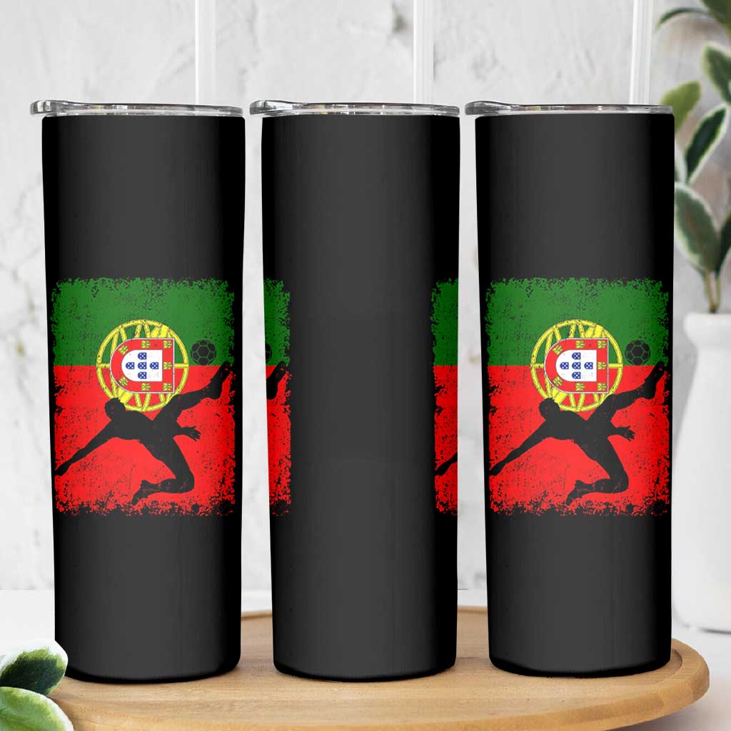 Portugal Soccer Skinny Tumbler Portuguese Flag Futebol Football Fan - Wonder Print Shop