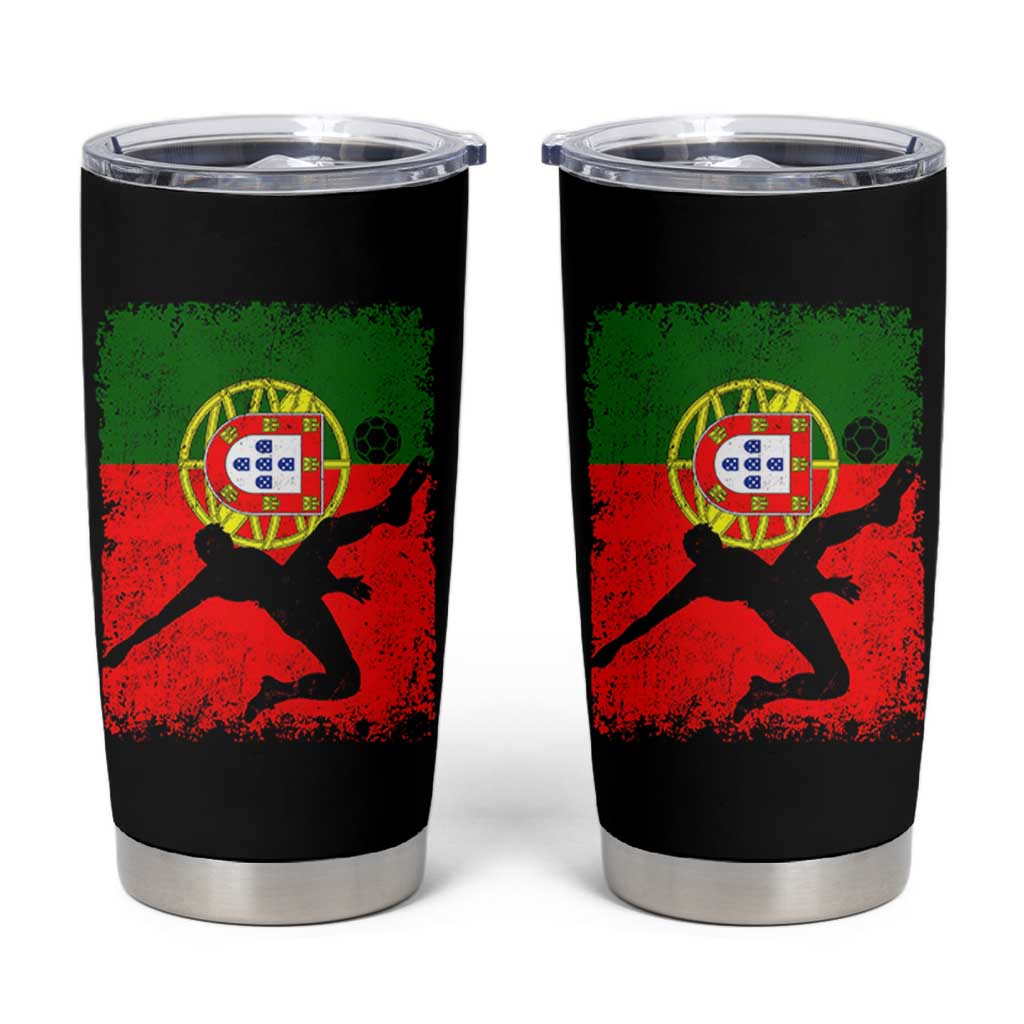 Portugal Soccer Tumbler Cup Portuguese Flag Futebol Football Fan - Wonder Print Shop