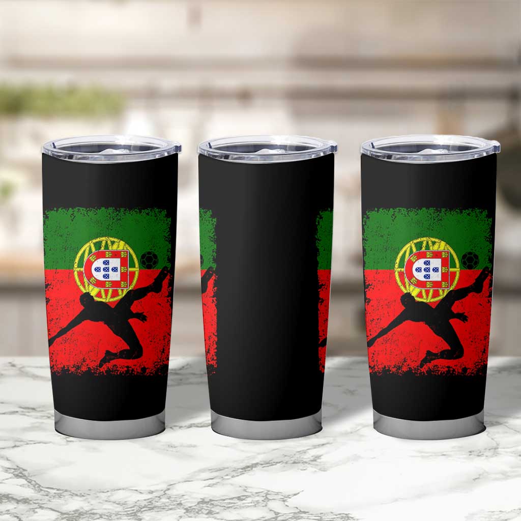 Portugal Soccer Tumbler Cup Portuguese Flag Futebol Football Fan - Wonder Print Shop