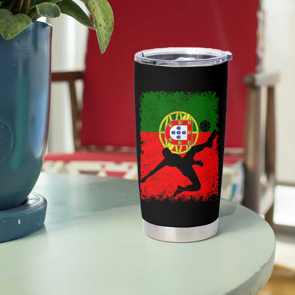 Portugal Soccer Tumbler Cup Portuguese Flag Futebol Football Fan - Wonder Print Shop