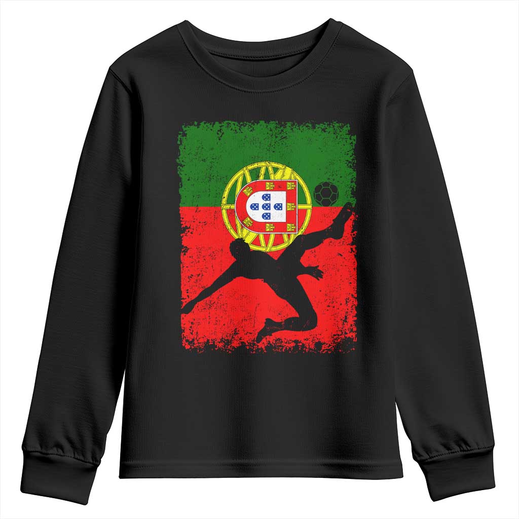 Portugal Soccer Youth Sweatshirt Portuguese Flag Futebol Football Fan - Wonder Print Shop