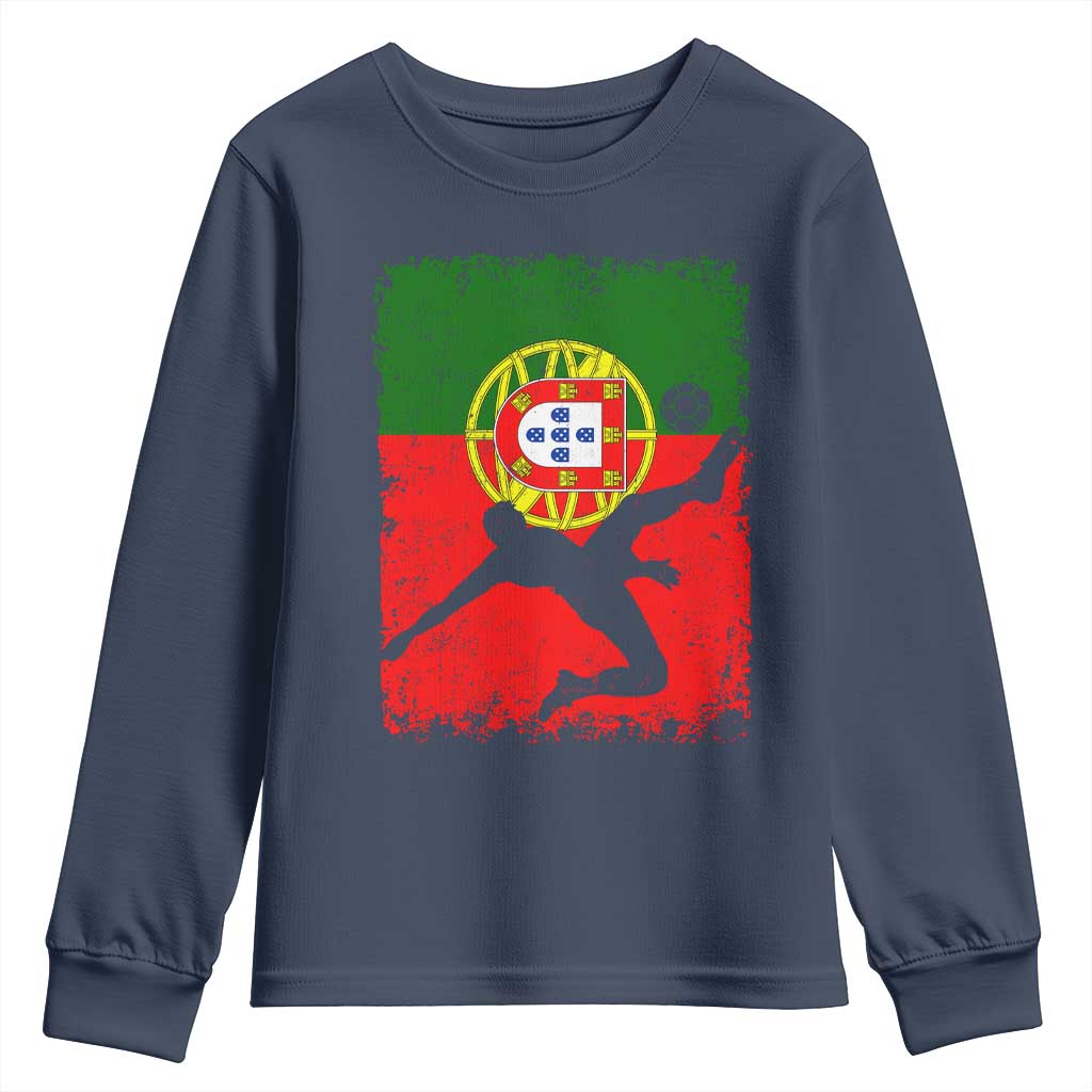 Portugal Soccer Youth Sweatshirt Portuguese Flag Futebol Football Fan - Wonder Print Shop