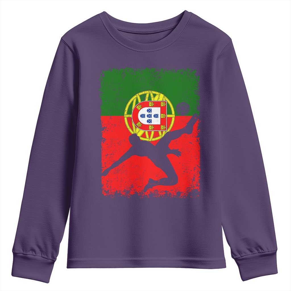 Portugal Soccer Youth Sweatshirt Portuguese Flag Futebol Football Fan - Wonder Print Shop