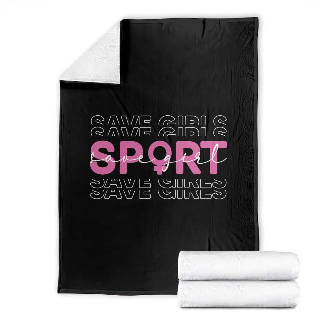 Save Girls Sports Throw Blanket Feminist Body Positivity Inclusive Equality - Wonder Print Shop