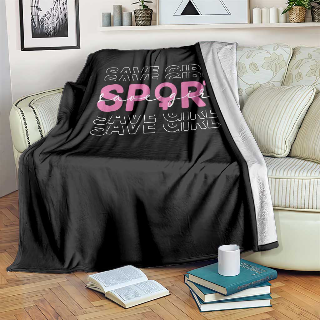 Save Girls Sports Throw Blanket Feminist Body Positivity Inclusive Equality - Wonder Print Shop