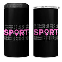 Save Girls Sports 4 in 1 Can Cooler Tumbler Feminist Body Positivity Inclusive Equality - Wonder Print Shop