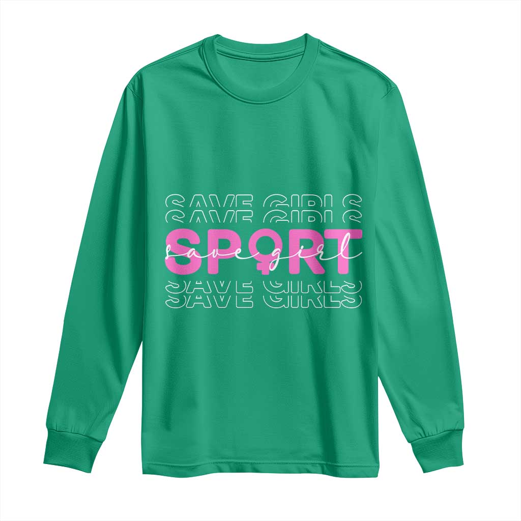 Save Girls Sports Long Sleeve Shirt Feminist Body Positivity Inclusive Equality - Wonder Print Shop
