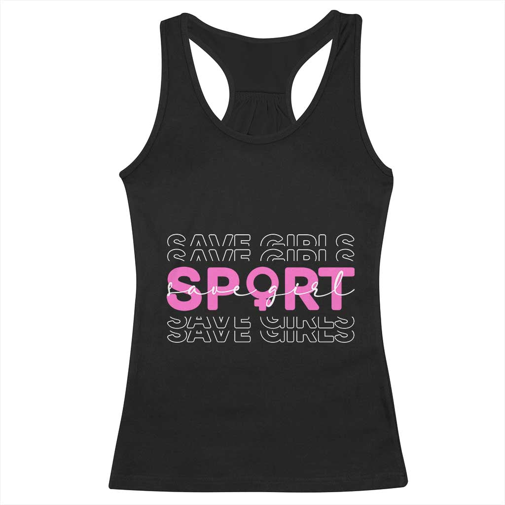 Save Girls Sports Racerback Tank Top Feminist Body Positivity Inclusive Equality - Wonder Print Shop
