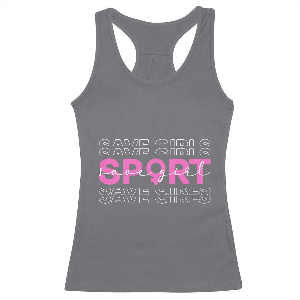 Save Girls Sports Racerback Tank Top Feminist Body Positivity Inclusive Equality - Wonder Print Shop