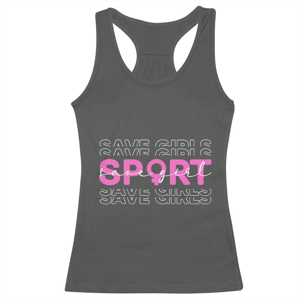 Save Girls Sports Racerback Tank Top Feminist Body Positivity Inclusive Equality - Wonder Print Shop