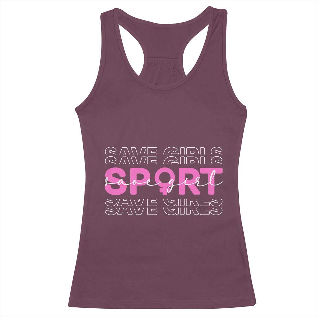 Save Girls Sports Racerback Tank Top Feminist Body Positivity Inclusive Equality - Wonder Print Shop