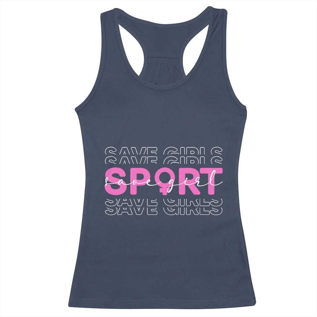 Save Girls Sports Racerback Tank Top Feminist Body Positivity Inclusive Equality - Wonder Print Shop