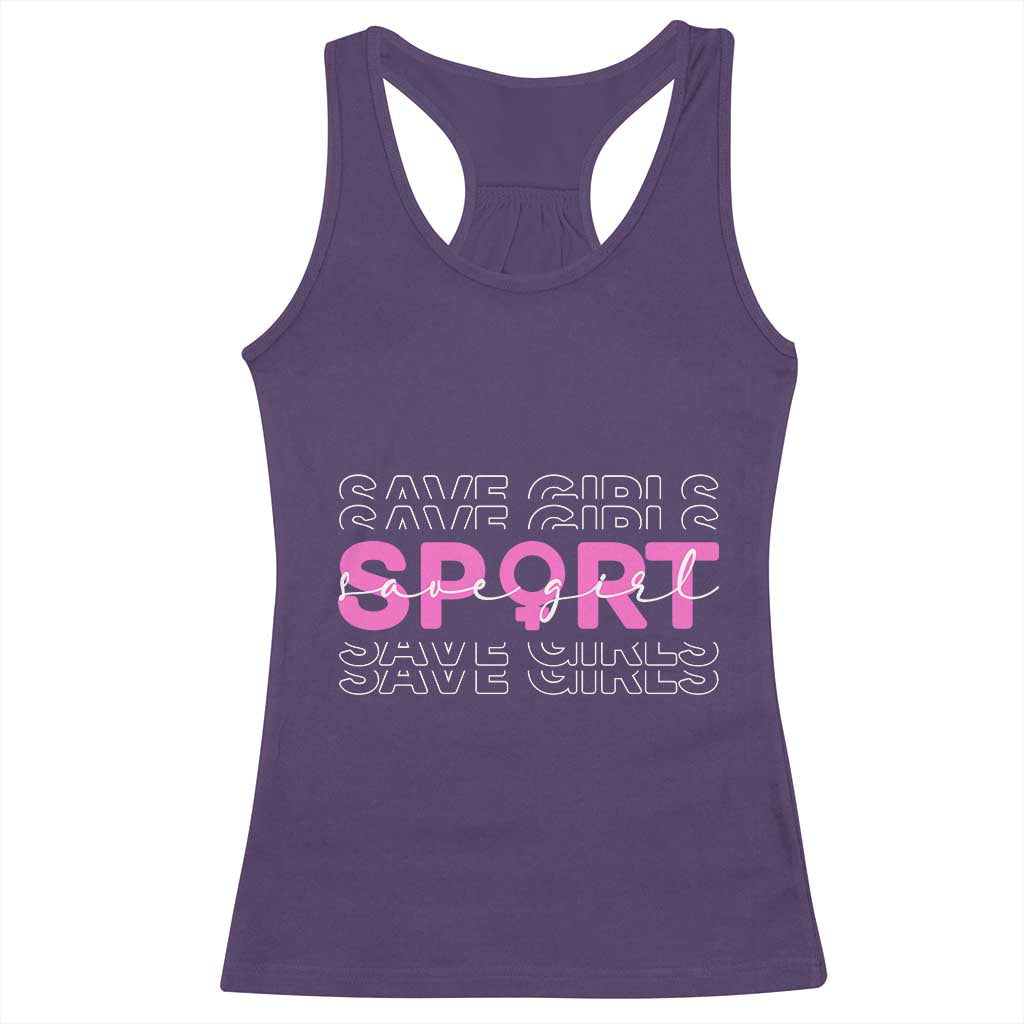 Save Girls Sports Racerback Tank Top Feminist Body Positivity Inclusive Equality - Wonder Print Shop