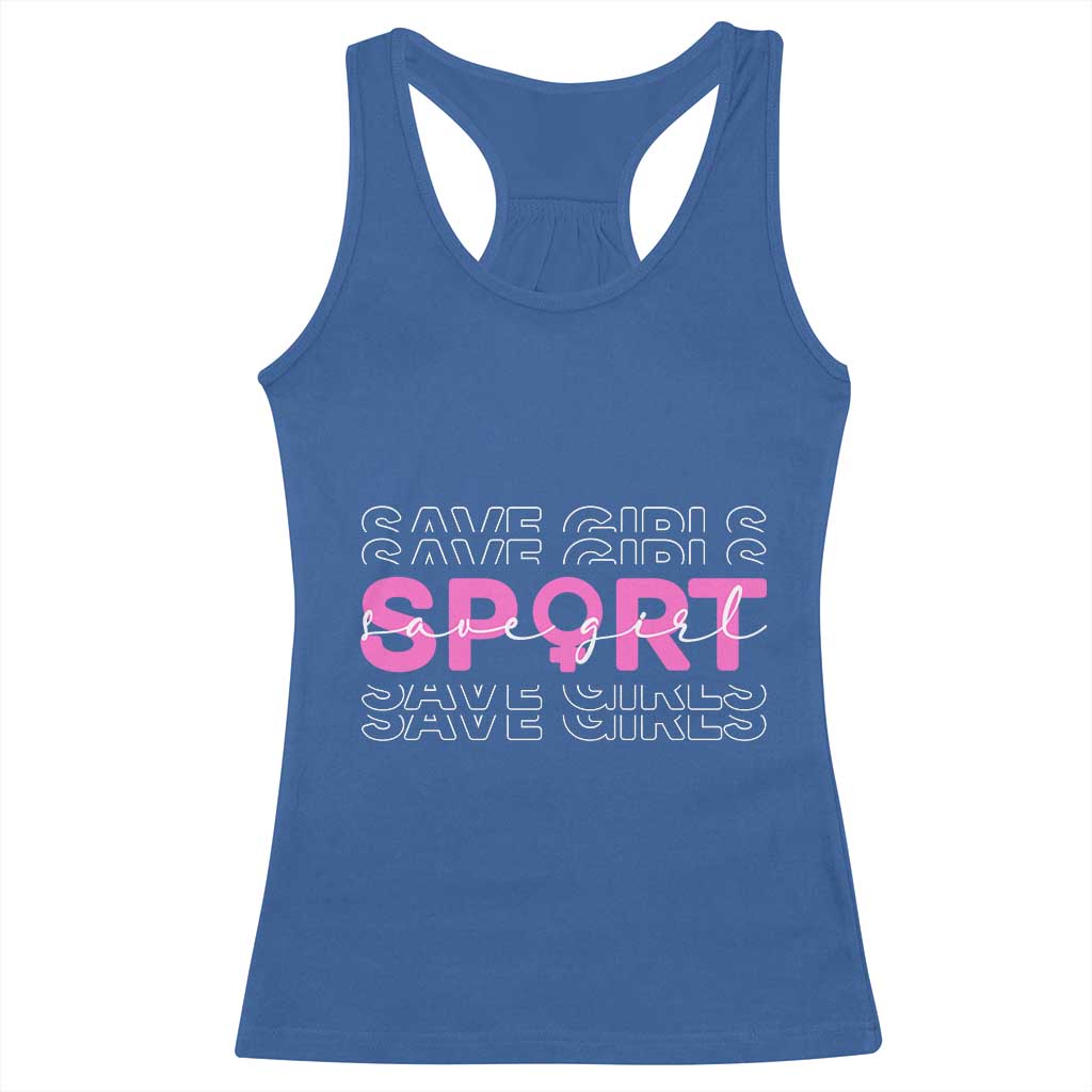 Save Girls Sports Racerback Tank Top Feminist Body Positivity Inclusive Equality - Wonder Print Shop