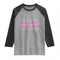 Save Girls Sports Raglan Shirt Feminist Body Positivity Inclusive Equality - Wonder Print Shop