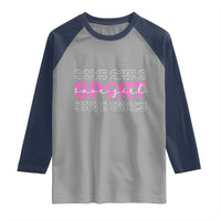 Save Girls Sports Raglan Shirt Feminist Body Positivity Inclusive Equality - Wonder Print Shop