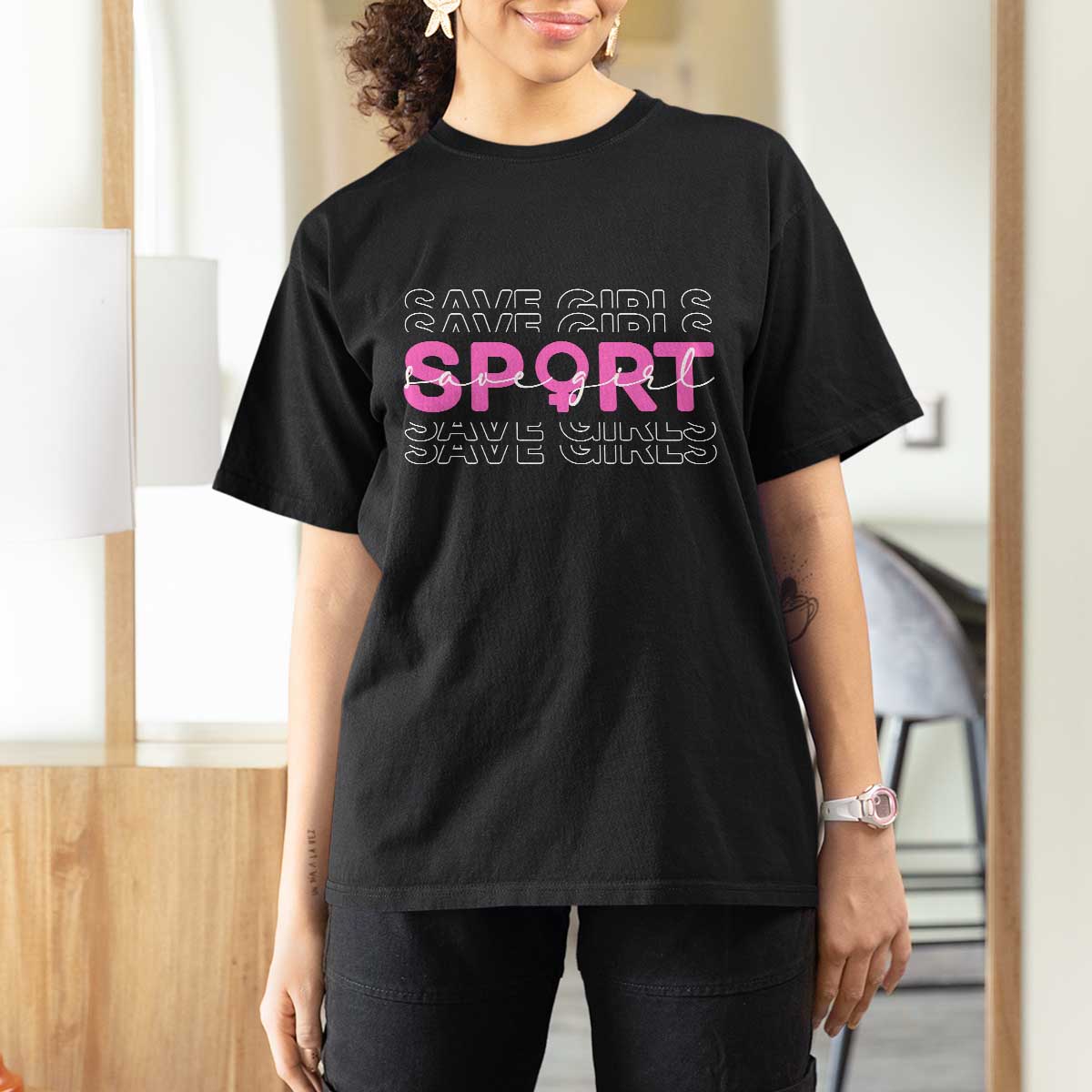 Save Girls Sports T Shirt For Women Feminist Body Positivity Inclusive Equality - Wonder Print Shop