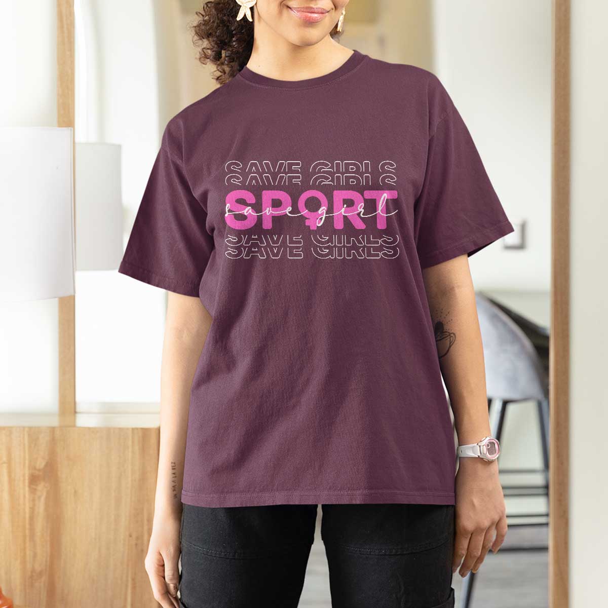 Save Girls Sports T Shirt For Women Feminist Body Positivity Inclusive Equality - Wonder Print Shop
