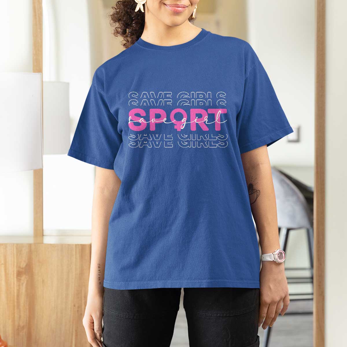 Save Girls Sports T Shirt For Women Feminist Body Positivity Inclusive Equality - Wonder Print Shop