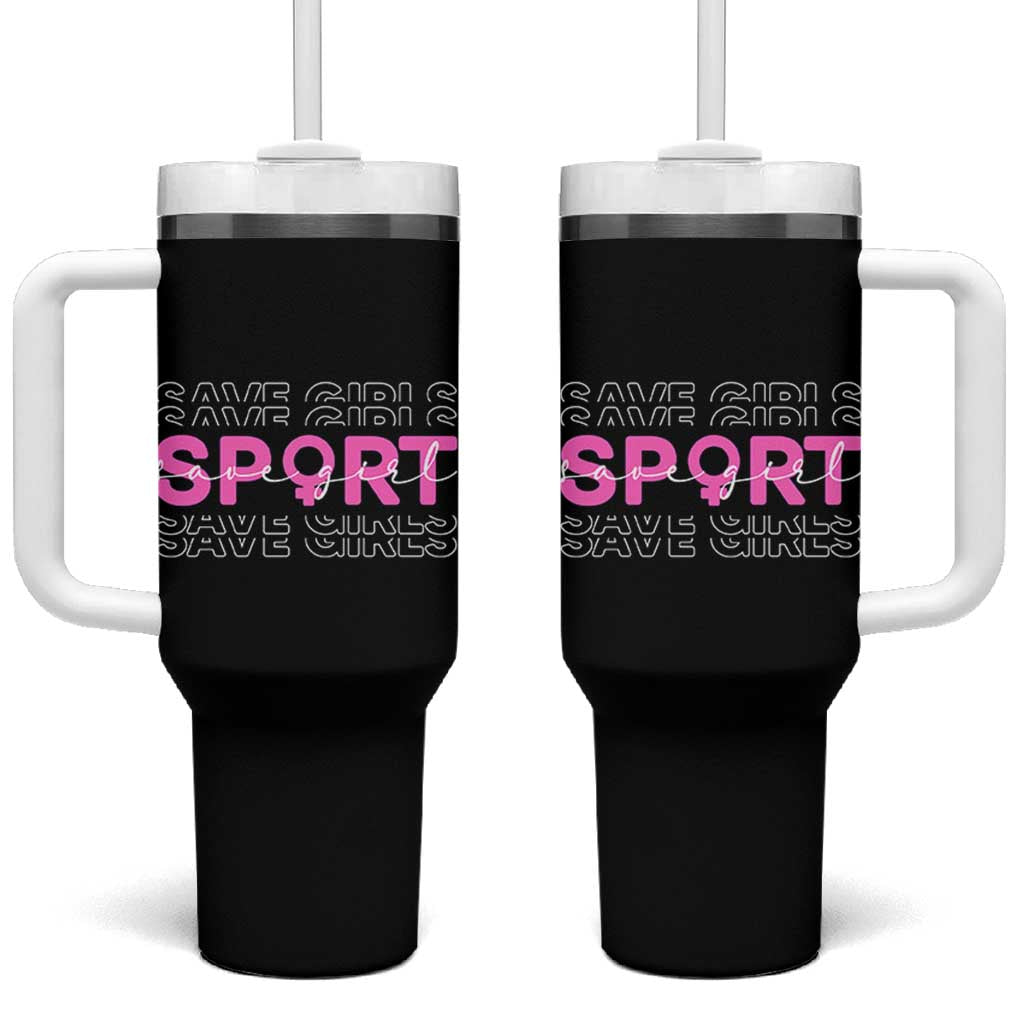 Save Girls Sports Tumbler With Handle Feminist Body Positivity Inclusive Equality - Wonder Print Shop